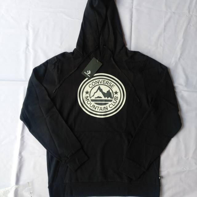 Jaket Hoodie Converse Mountain Club Black Original