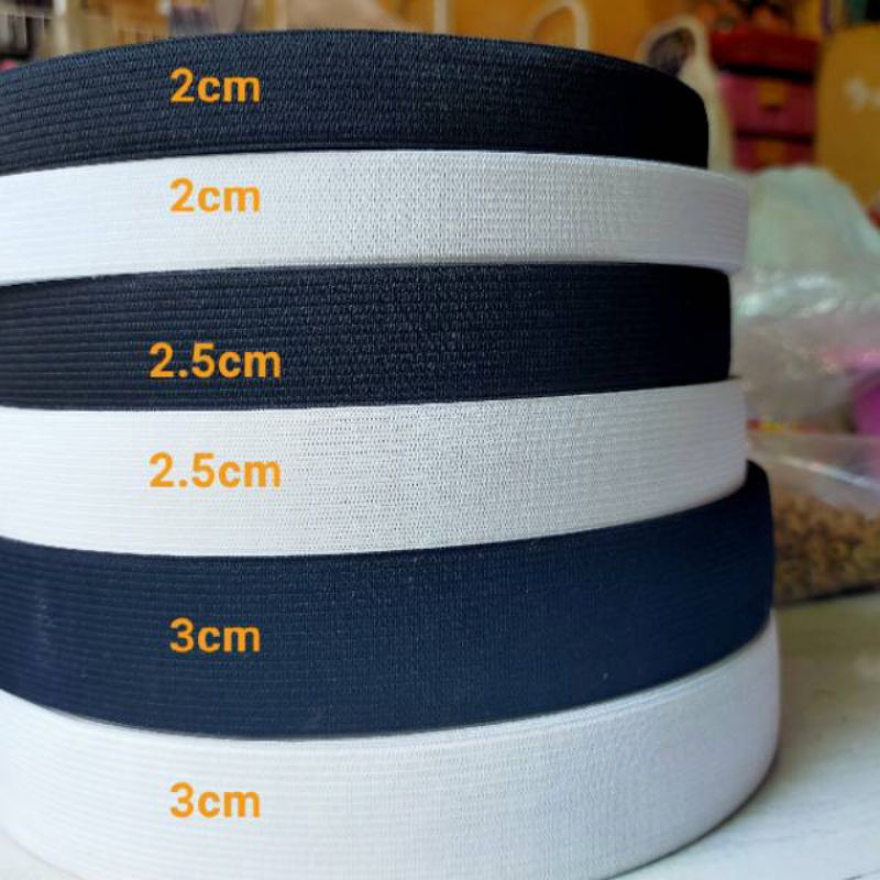 Karet Koloran Meteran 2cm - 2.5cm - 3cm Putih - Karet Elastis - Karet Koloran - Koloran