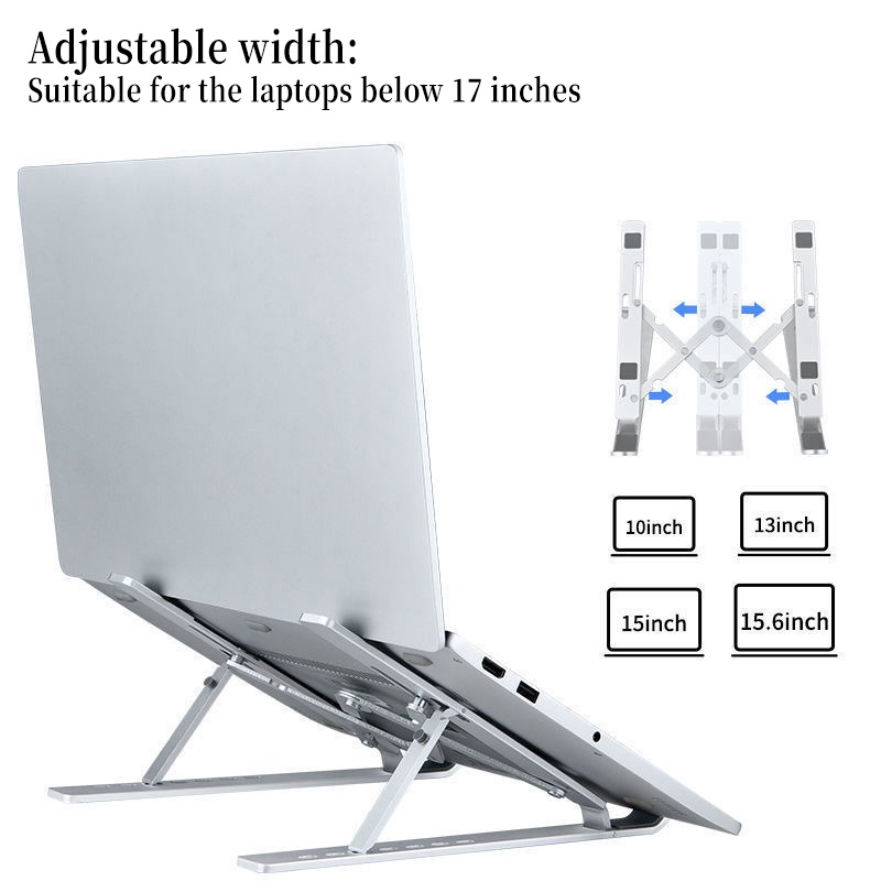 ColorCoral Stand Holder Laptop Aluminum Portable Adjustable Foldable Desktop Ventilated Cooling Holder for Laptop