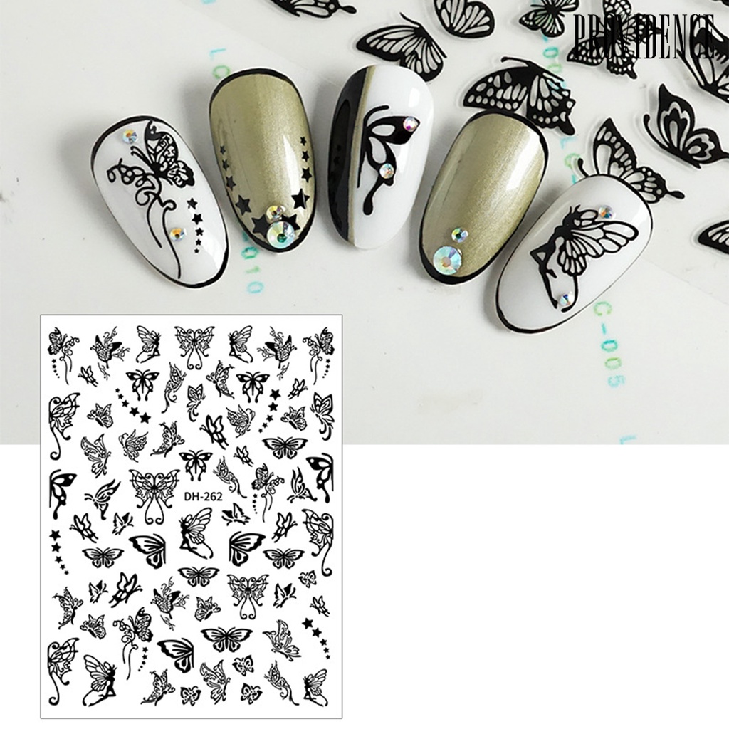 Providence Manicure Decal Delicate Exquisite Glue-free Hollow Butterfly Nail Art Transfer Sticker for Women