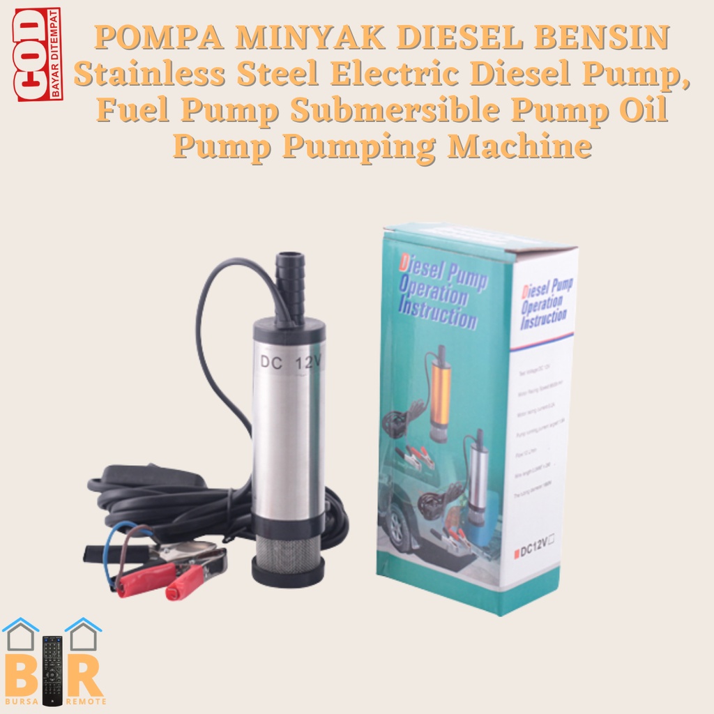 POMPA MINYAK DIESEL BENSIN 12V DAN 24V Stainless Steel Electric Diesel Pump, Fuel Pump Submersible Pump Oil Pump Pumping Machine