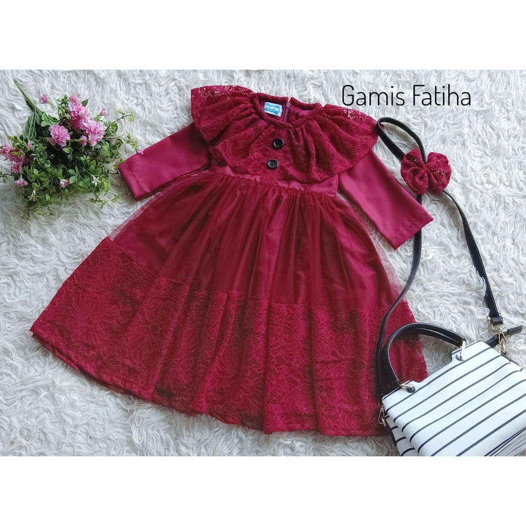 FATIHA DRESS KIDS Gamis Anak Panjang Trendy Modern Kids Baju Panjang Stelan Syar’i Polos