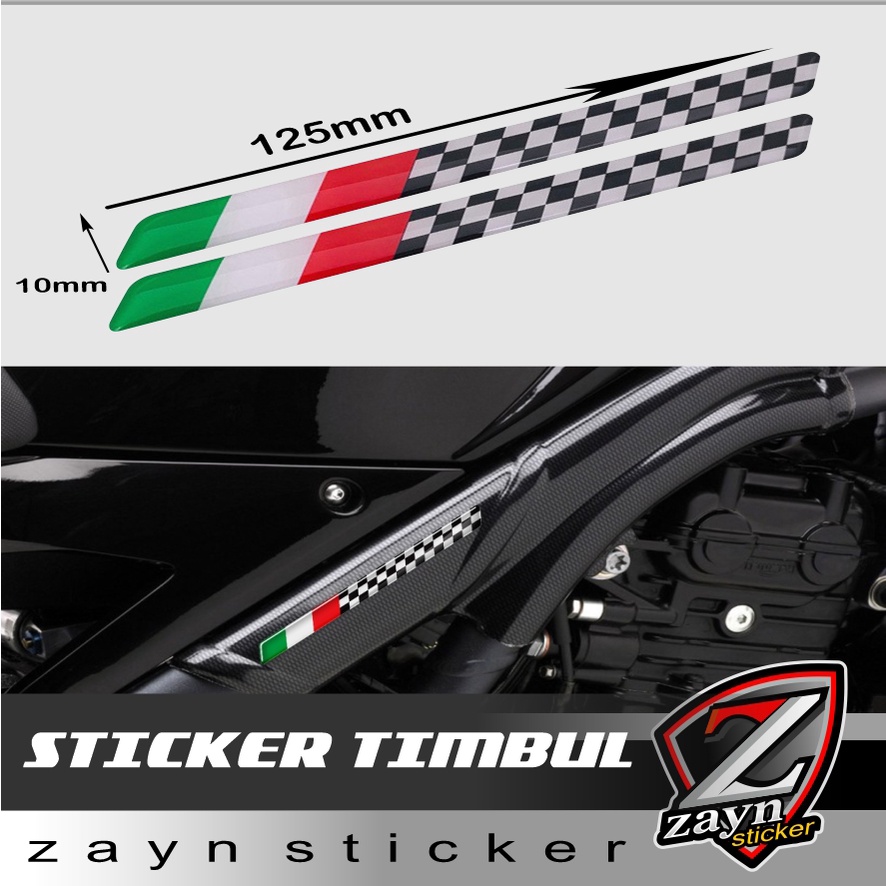 STICKER STIKER TIMBUL 3D RESIN EMBLEM ITALY MOTOR &amp; MOBIL SATU SET 02