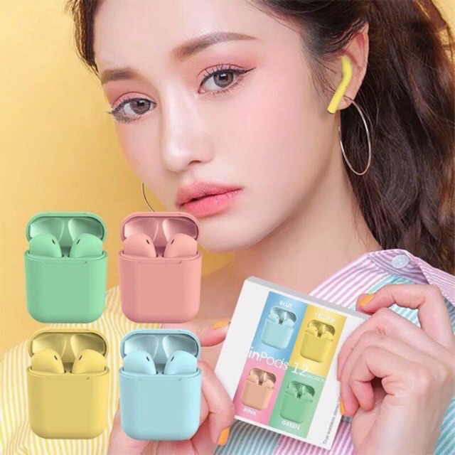 HEADSET BLUETOOTH INPOD i12 MACARON / headset macaron i12