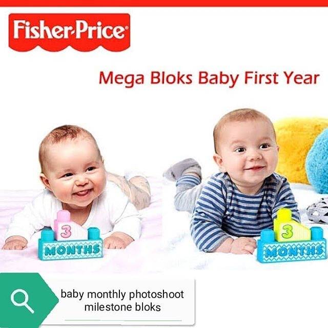 Fisher Price Milestone Mega bloks blocks bricks baby first year flash card photo mainan balok bayi