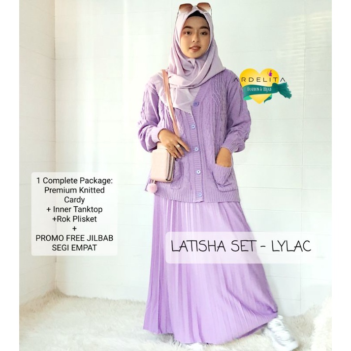 LATHISA SET PREMIUM WINTER LOOK/CARDIGAN HANGAT/OUTER EXPORT/SETELAN WANITA/OOTD HIJAB SELEGRAM