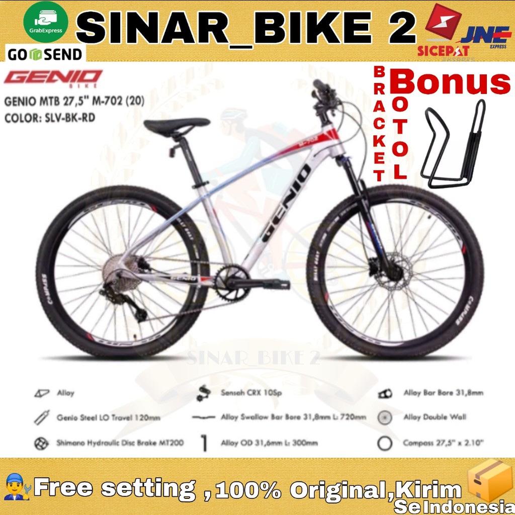 Sepeda Gunung 27,5Inch Mtb Genio M-702 Alloy Rem Hidraulic 10 Speed New