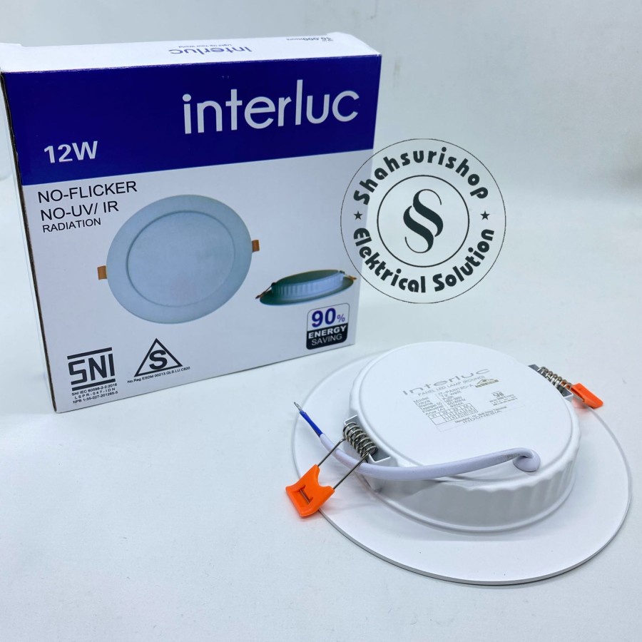 INTERLUC DOWNLIGHT LED PANEL 12 WATT 12W INBOW NO FLICKER NO UV/IR - Putih