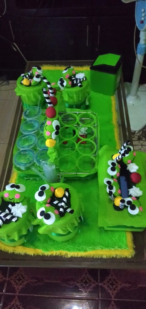Toples Karakter Flanel Keropi Hijau