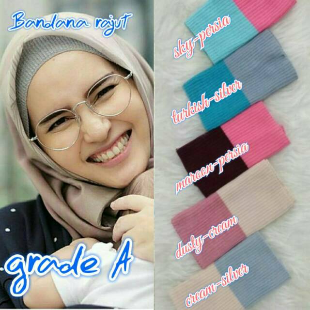 Bandana salur rajut GRADE A premium ciput antem ninja dalaman inner jilbab hijab