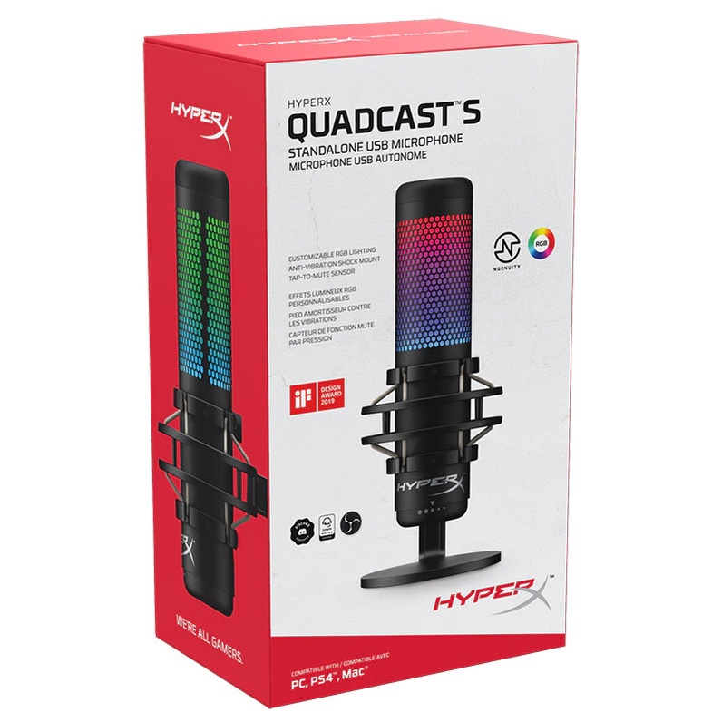 Microphone HyperX QuadCast S / Quad Cast S RGB USB Condenser Kingston