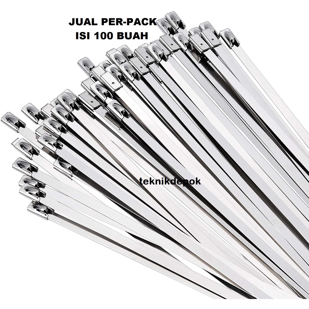 

Perpack Kabel Tis Full Stainless 4.6 x 450 mm Sabuk Marker Ties 45 cm Cable Ties Stainless Tali Tie Tis Pengikat