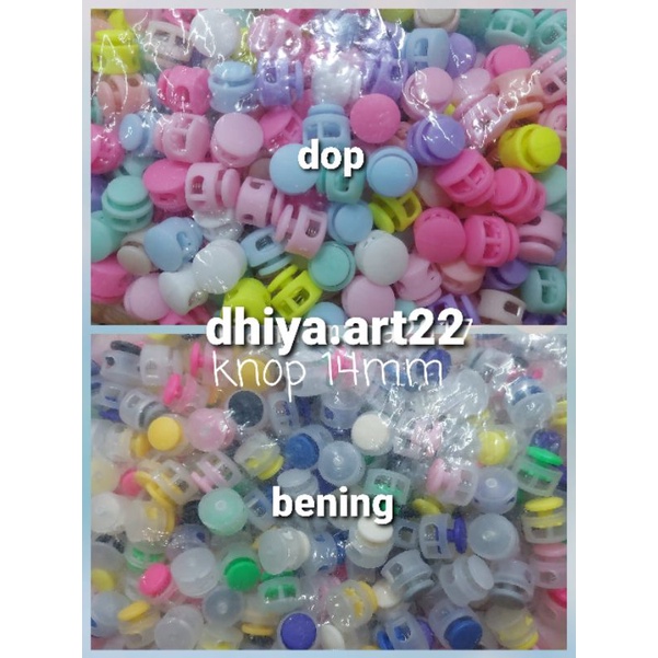 

10 pcs mix stopper tali knop 14 dan 16 mm warna pastel soft