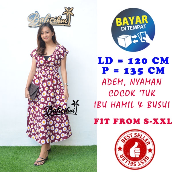 Balicihui Dress Moza Lengan Dress Busui Dress Menyusui Dress Wanita Dress Bali Dress Kasual Elegan