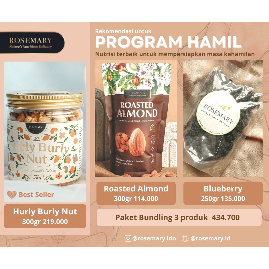 

Paket Program Hamil - (Hurly Burly Nut, Roasted Almond, Blueberry)