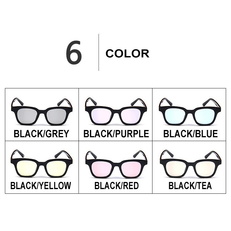 【Ready Stock】 Kacamata Bingkai Retro Persegi Kecil Wanita/Pria Dengan Lensa Warna-warni-4