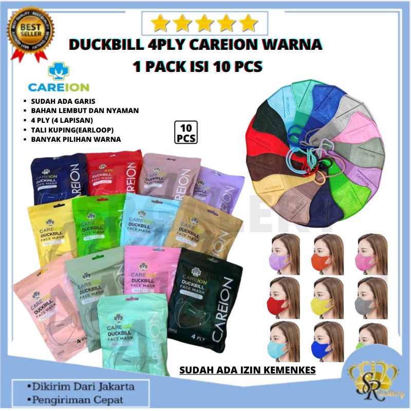 Careion Masker Duckbill 4 Ply isi 10Pcs Model Sensi SR