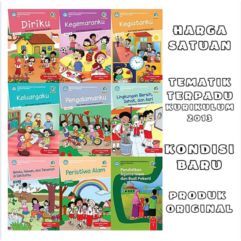 BUKU TEMATIK SD KELAS 1 TEMA 1 2 3 4 5 6 7 8 SEMESTER 1 DAN 2 KURIKULUM 2013 REVISI KEMENDIKBUD