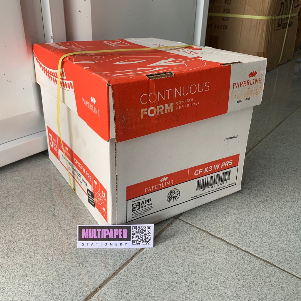 

KERTAS CONTINUOUS FORM MERK PAPERLINE 3 PLY UKURAN LETTER (9,5X11 INCH) & SETENGAH FORM (9,5X11/2 INCH)