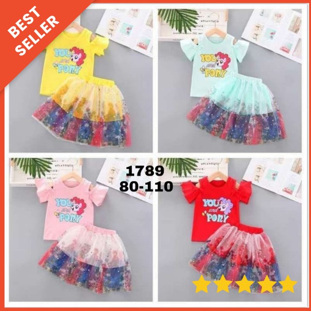 [0-4T] SETELAN ANAK ROK IMPORT / SETELAN ANAK IMPORT TUTU / SETELAN ROK TUTU ANAK IMPORT LITTLE PONY