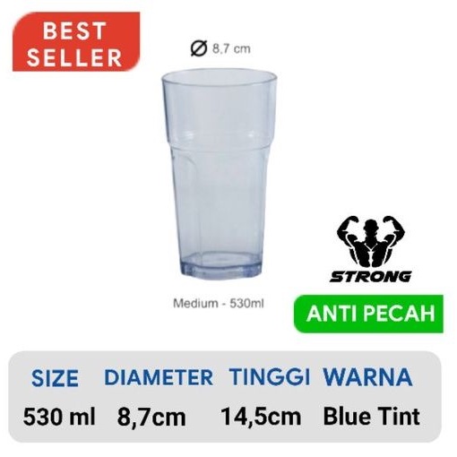 Gelas Plastik Anti Pecah 530ml | Gelas Anti Pecah 530ml | Gelas Cafe