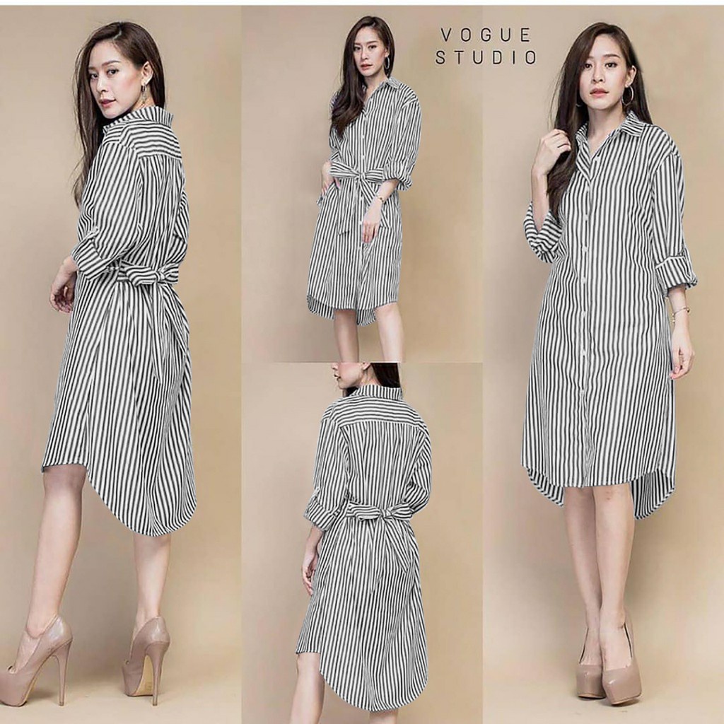 WSE390 - Dress Tunik Judika XXXL Motif Garis-garis / Tunik Jumbo / Atasan Wanita Big Size / Dress Tunik 3XL / PREMIUM QUALITY