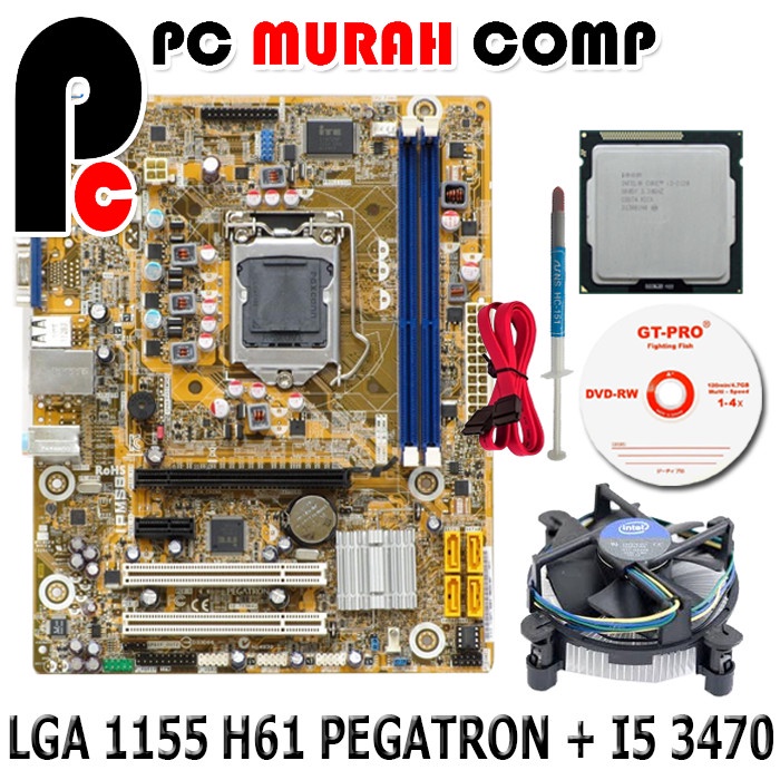 Mainboard LGA 1155 H61 OEM dengan I5  3470