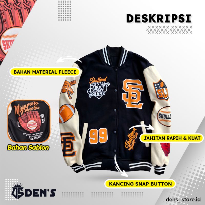 Jaket Varsity Baseball Pria Wanita Varsity Jacket Vintage Baseball Oversize Jumbo Original