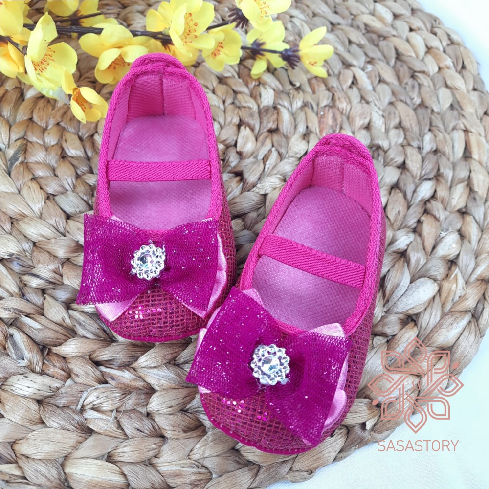 SEPATU PREWALKER BABY BAYI 0-12 BULAN GEL MANIK BLING-BLING FP05