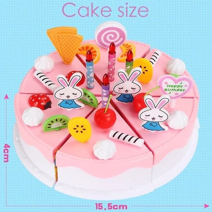 J3 - Mainan Kue Ulang Fruit Cake Birthday 37Pcs