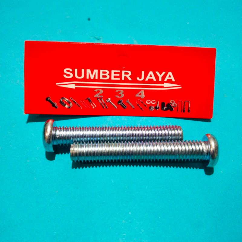 Baut JP m8 x 50 putih isi 10 pcs/ skrup 8 x 50 TERMURAH