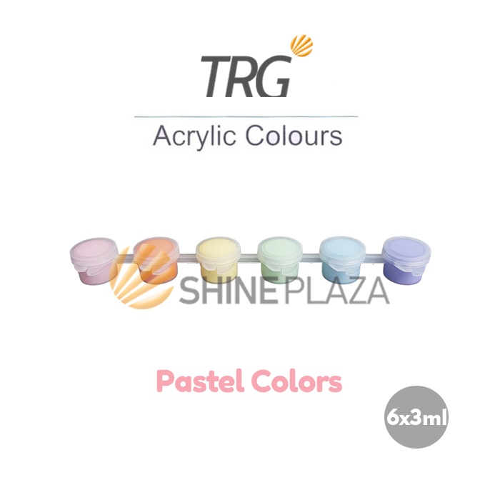 TRG Acrylic Colour Pastel Set 6 Warna - Cat Akrilik Kanvas Lukis Canvas Paint Acrylic Color 3 ml