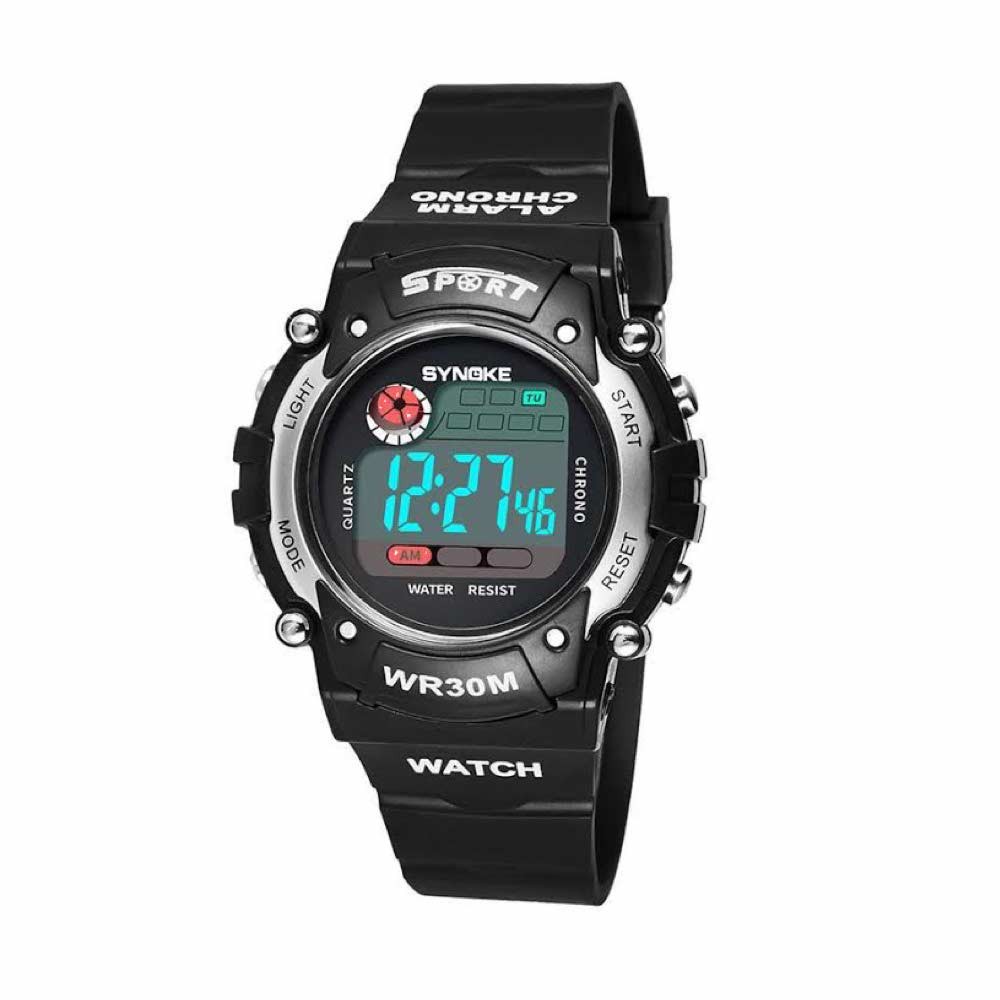 Synoke - Jam Tangan Digital Water Resist Pria - Hitam - Strap Rubber ( Group )