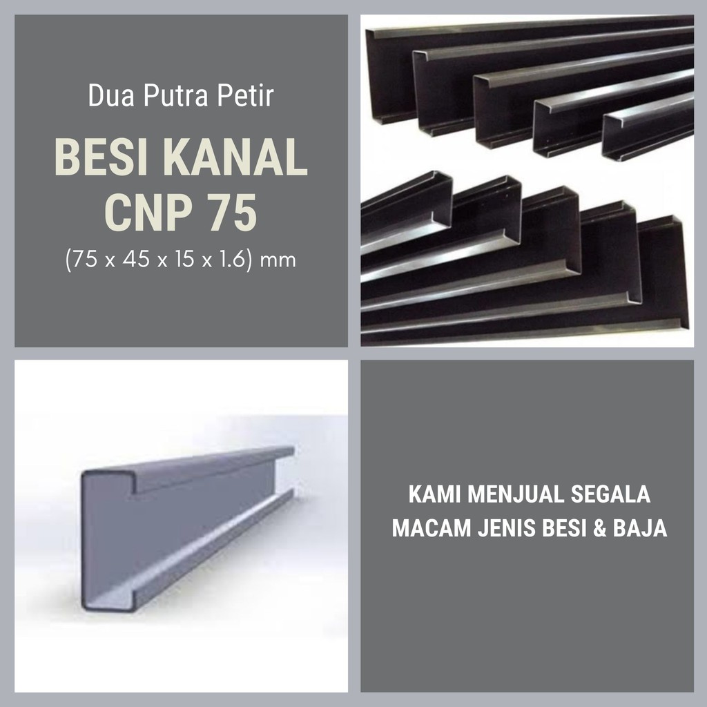 Besi Kanal CNP 75 (75 x 45 x 15 x 1.6) mm