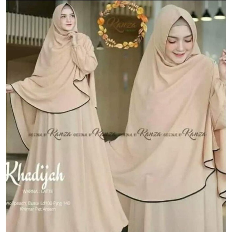 KHADIJAH SET GAMIS SYAR'I XL / JUMBO - free KERUDUNG SYAR'I MUSLIMAH BEST QUALITY