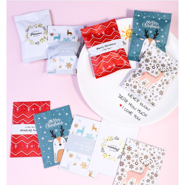 

Plastik Packing Cookie Natal Kantong Candy Tema Merry Christmas ISI 10 hampers bingkisan