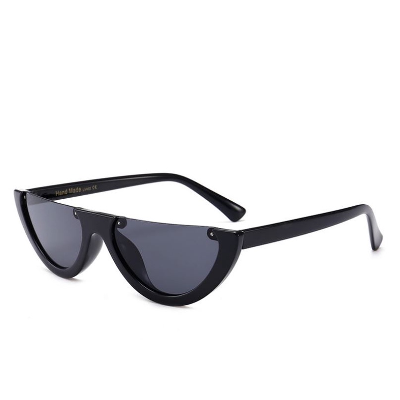 MM - Kacamata Hitam Wanita Pria Kacamata Oval Kode 8066 Half Frame Sunglasses-HITAM