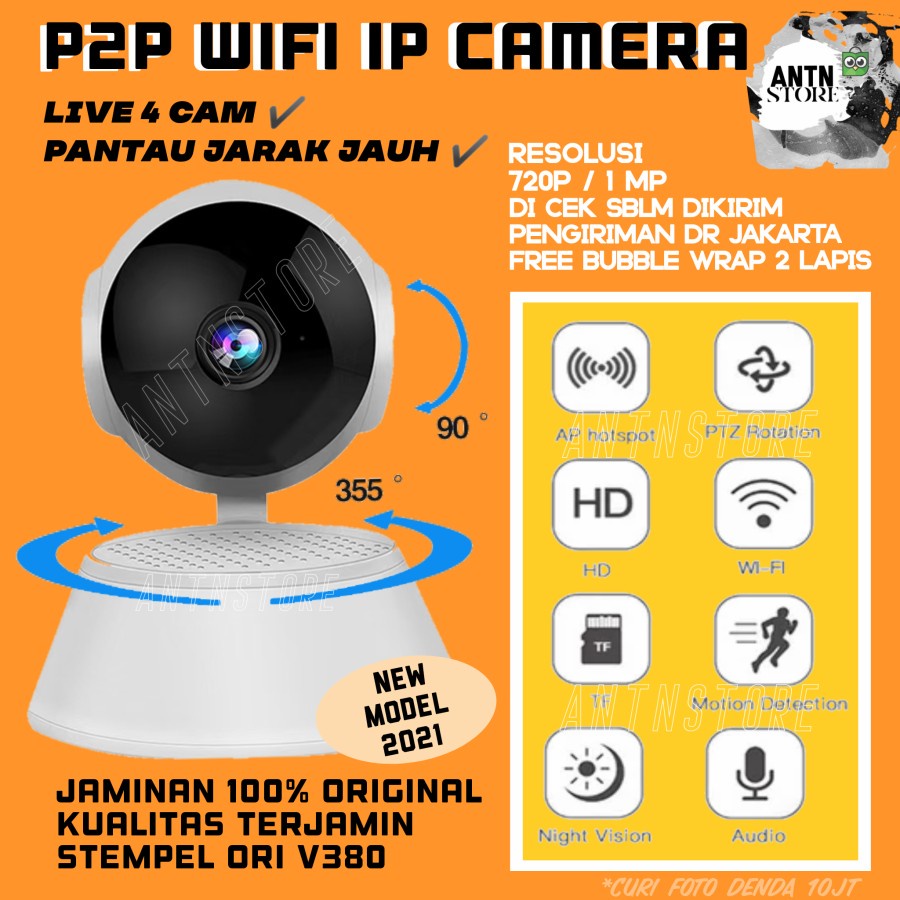 V380 Ip Camera Cctv Wifi Indoor HD 720p Ip Cam Wireless P2P