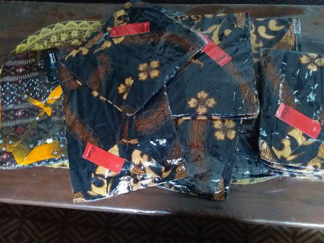 Trolistore Batik Wanita Motif Gradasi Kuning Lengan Pendek Grosir Batik Pekalongan