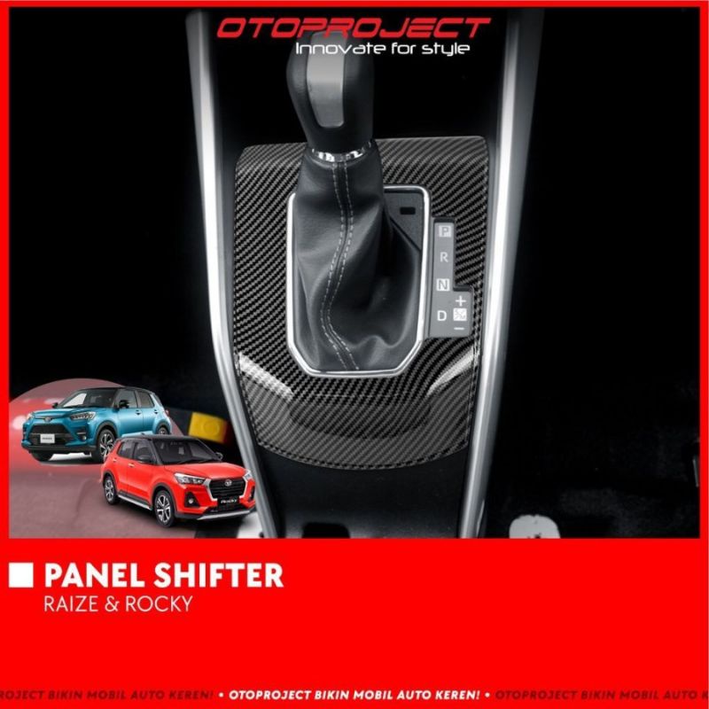 panel shifter perseneling Raize Rocky hitam carbon otoproject