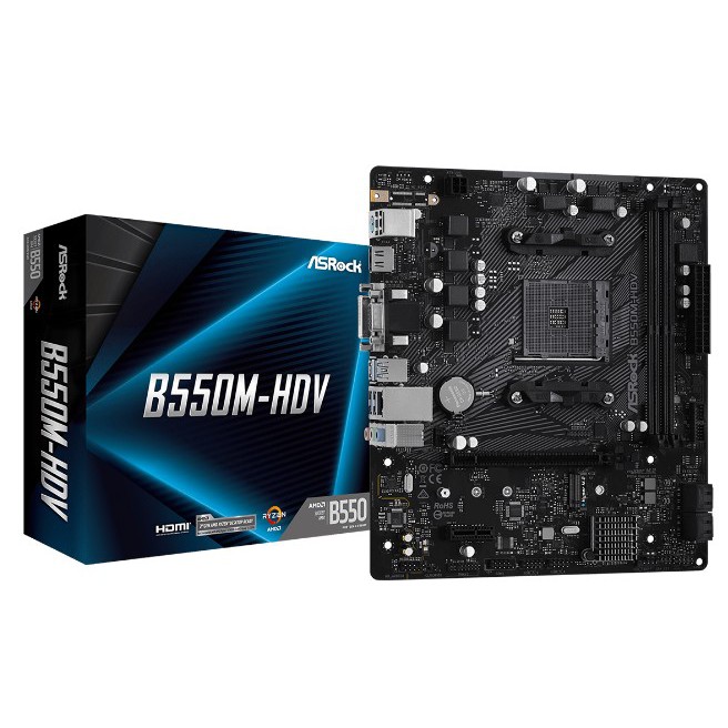 ASRock B550M-HDV (AM4, AMD Promontory B550, DDR4, USB3.2, SATA3)