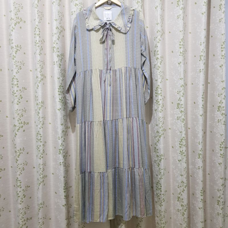 Gamis Rayon Twill Maxi Dress Adem Tebal Busui Friendly Polos Motif Bunga kecil Jumbo Umpak Mayung Ke