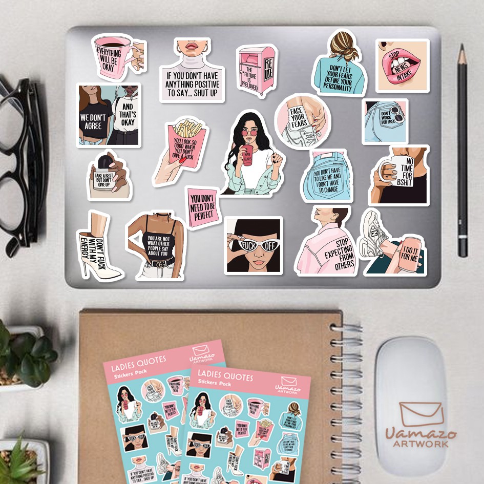 

Sticker Vinyl Laminasi / Ladies Quotes / Sticker Pack Large / Sticker Aesthetic / Sticker Laptop