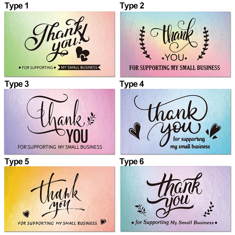 R-flower 50PCS Thank You Card 5 * 9cm Online Ecer Express Appreciation Kartu Ucapan