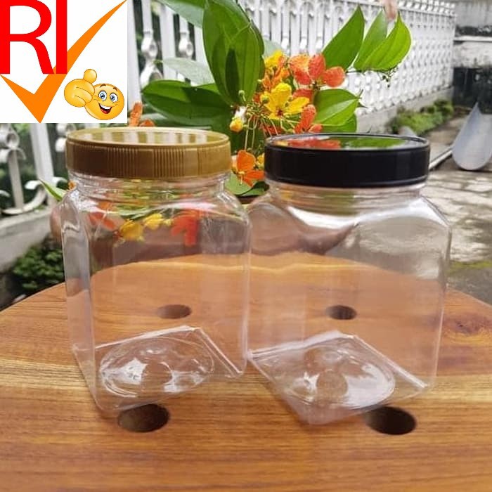 6 Toples 310mL 350mL Botol Plastik PET KOTAK Kecil JAR 6 Toples 310mL 350mL Botol Plastik PET KOTAK Kecil JAR