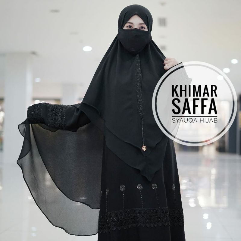 Jilbab Syar'i 2 Layer | Khimar Ceruti jumbo 2 layer