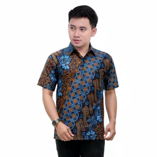 KEMEJA HEM BATIK PRIA COUPEL AYAH ANAK MOTIF SENOBIRU