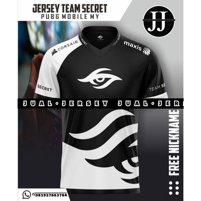 JERSEY TSHIRT TEAM SECRET PUBG MOBILE, LEGENDS, DOTA, AOV, FREE