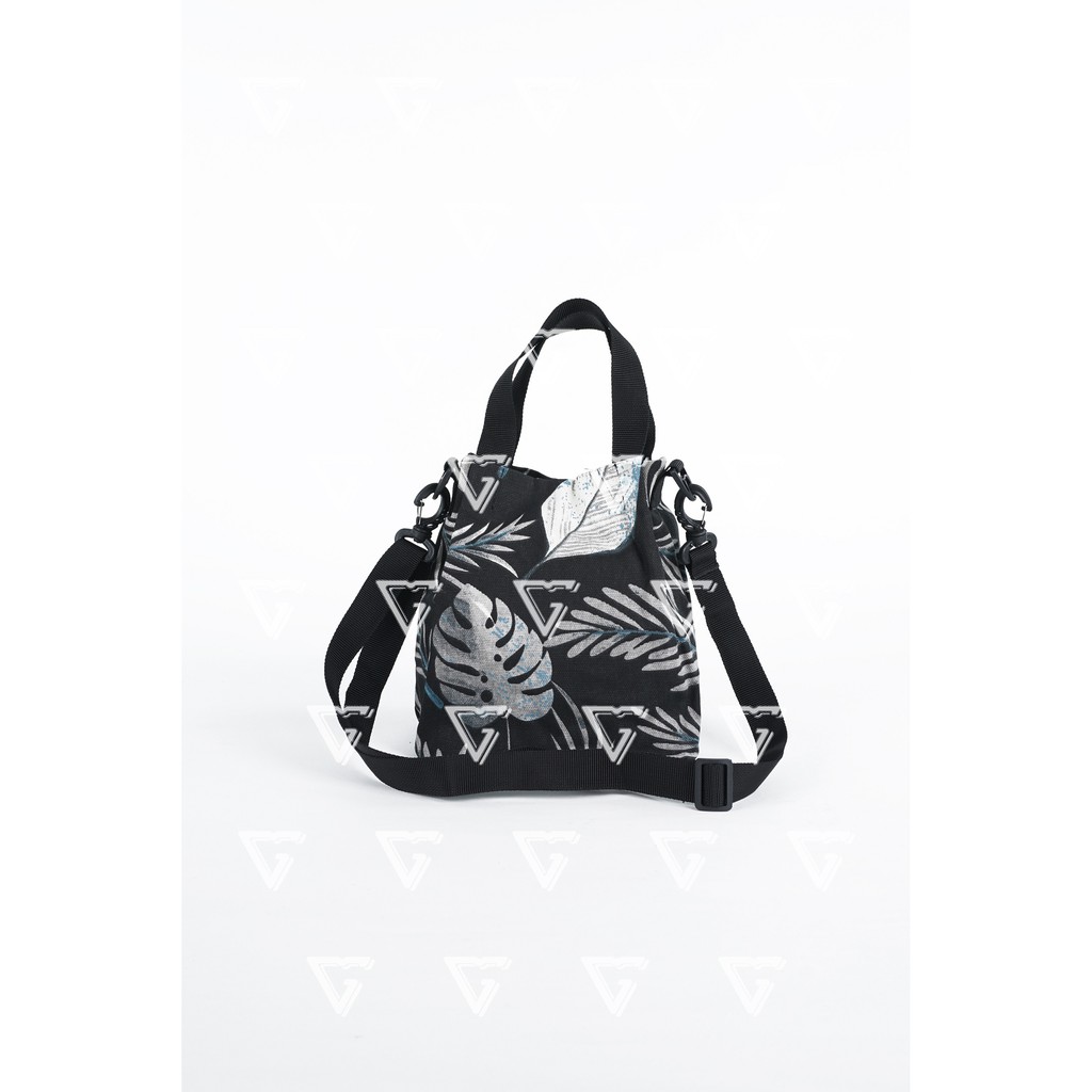 tas sling bag wanita korean style mini kekinian 2021 Motif Floral Hitam