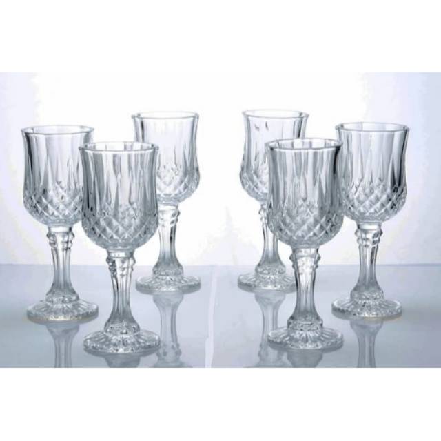 Gelas Kristal/Gelas Wine/Gelas Kaca 1 set isi 6 pcs